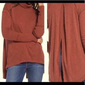 Free People flowing turtleneck with back slit